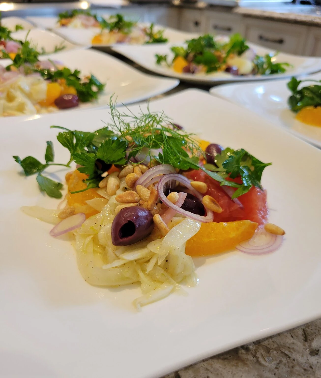 Fresh salad with mandarine